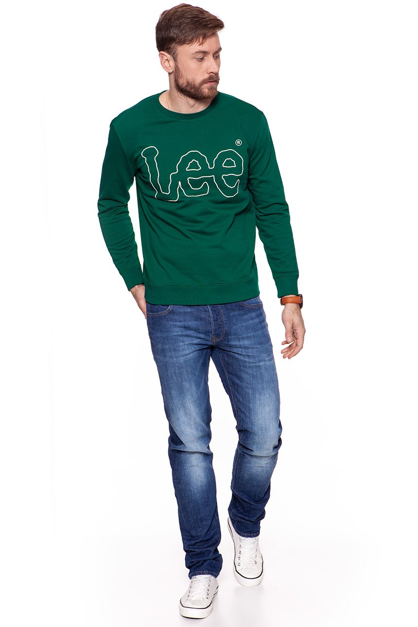 BLUZA MĘSKA LEE OUTLINE LOGO SWS EVERGREEN L80FQVEBA