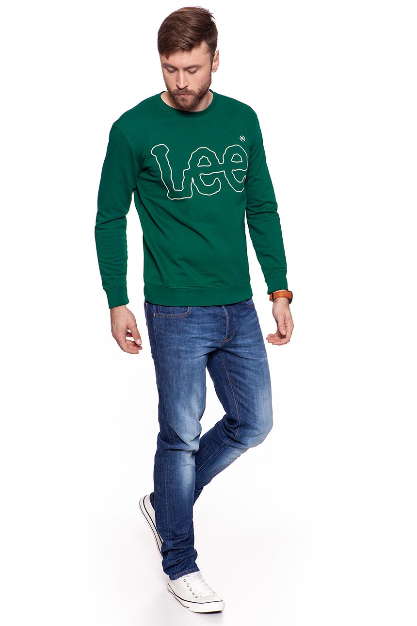 BLUZA MĘSKA LEE OUTLINE LOGO SWS EVERGREEN L80FQVEBA