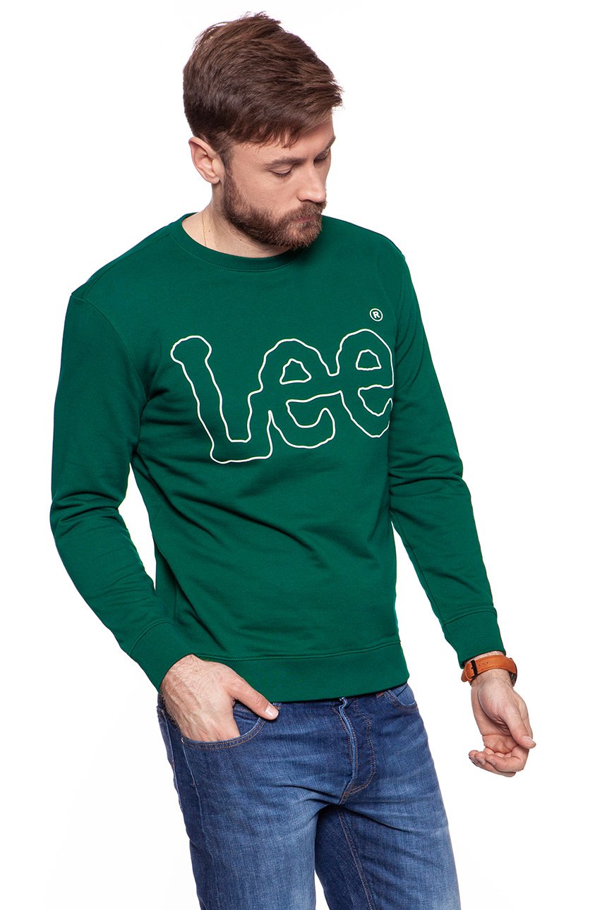 BLUZA MĘSKA LEE OUTLINE LOGO SWS EVERGREEN L80FQVEBA