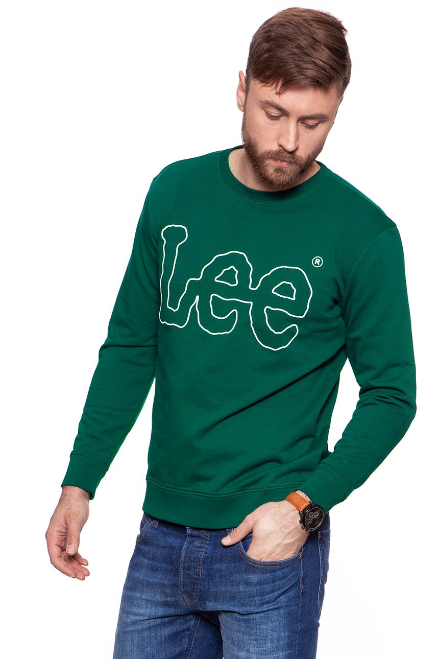 BLUZA MĘSKA LEE OUTLINE LOGO SWS EVERGREEN L80FQVEBA