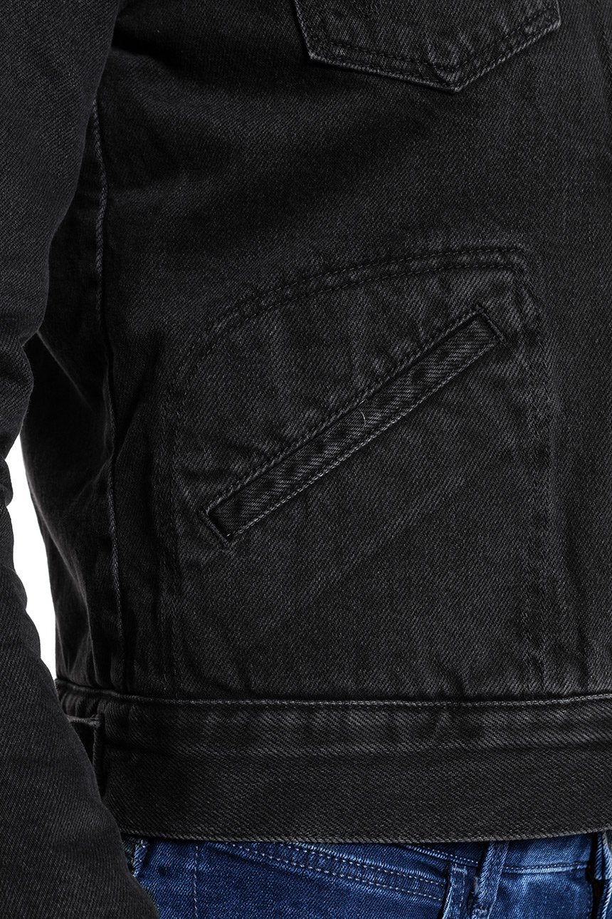 DAMSKA KURTKA JEANSOWA WRANGLER DENIM SHERPA JACKET ALL BLACK W402UD899