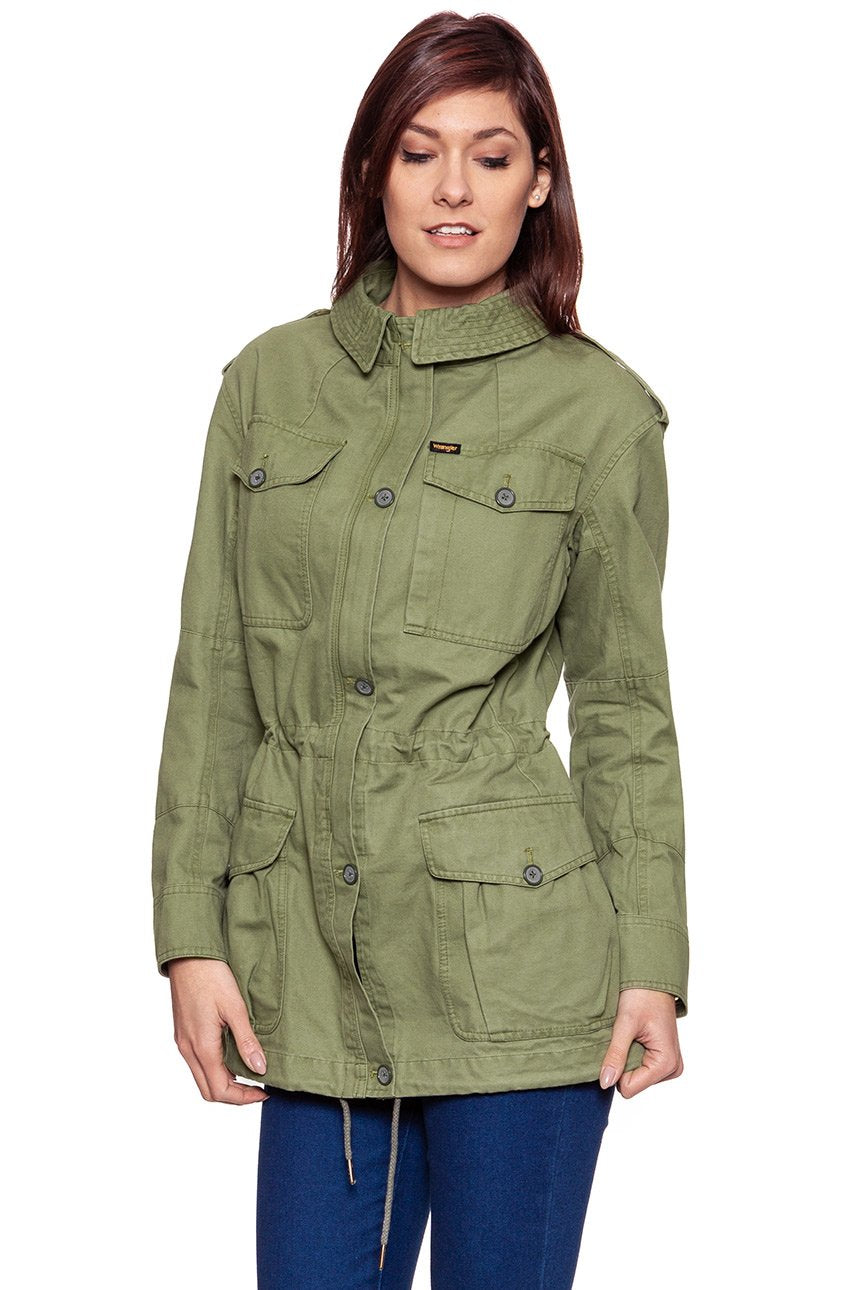 DAMSKA KURTKA PRZEJŚCIOWA WRANGLER FIELD JACKET DUSTY OLIVE W4133VR45