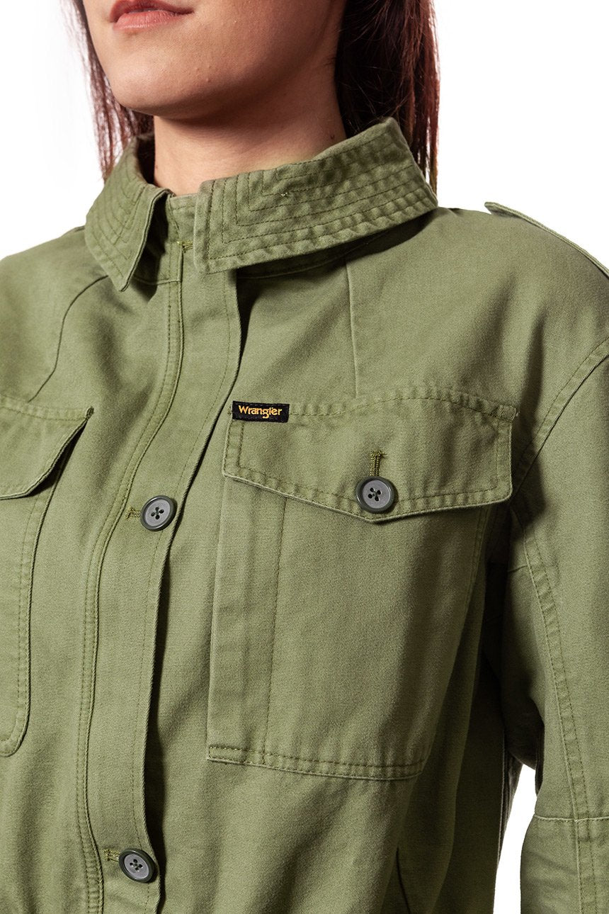 DAMSKA KURTKA PRZEJŚCIOWA WRANGLER FIELD JACKET DUSTY OLIVE W4133VR45