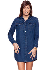 DAMSKA SUKIENKA WRANGLER DENIM DRESS DARK STONE W90671DZ2