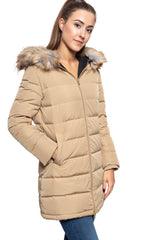 DAMSKA KURTKA ZIMOWA WRANGLER LONG PUFFER CLAY BEIGE W4126VJWM