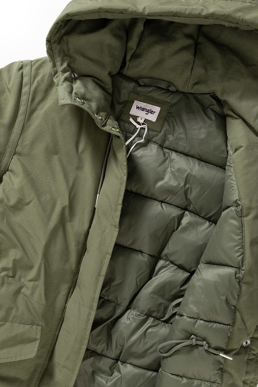 DAMSKA KURTKA ZIMOWA WRANGLER PARKA DUSTY OLIVE W4122V445