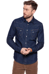 KOSZULA JEANSOWA MĘSKA WRANGLER WESTERN DENIM SHIRT DRY INDIGO W59421DZ0