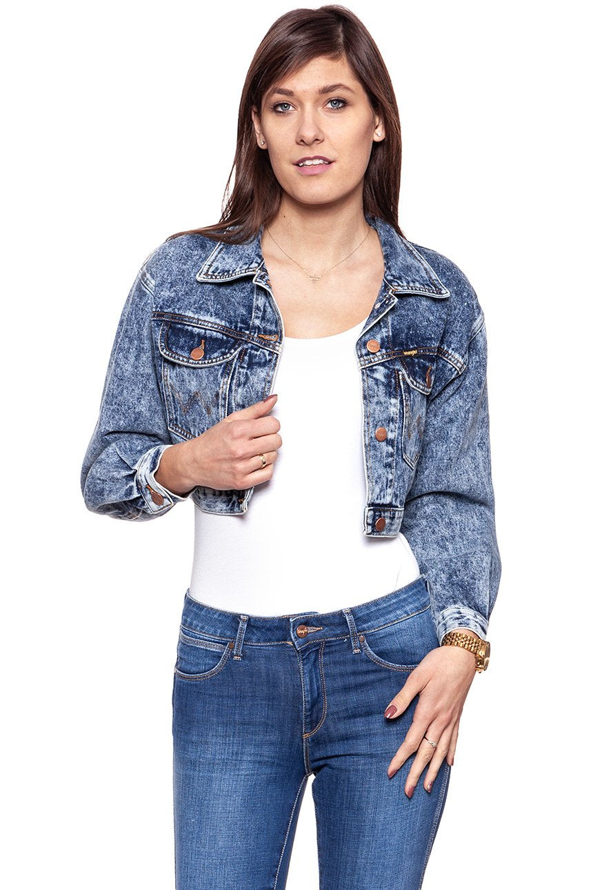 DAMSKA KURTKA JEANSOWA WRANGLER CROPPED JACKET RISKY BUSINESS W421GF25G