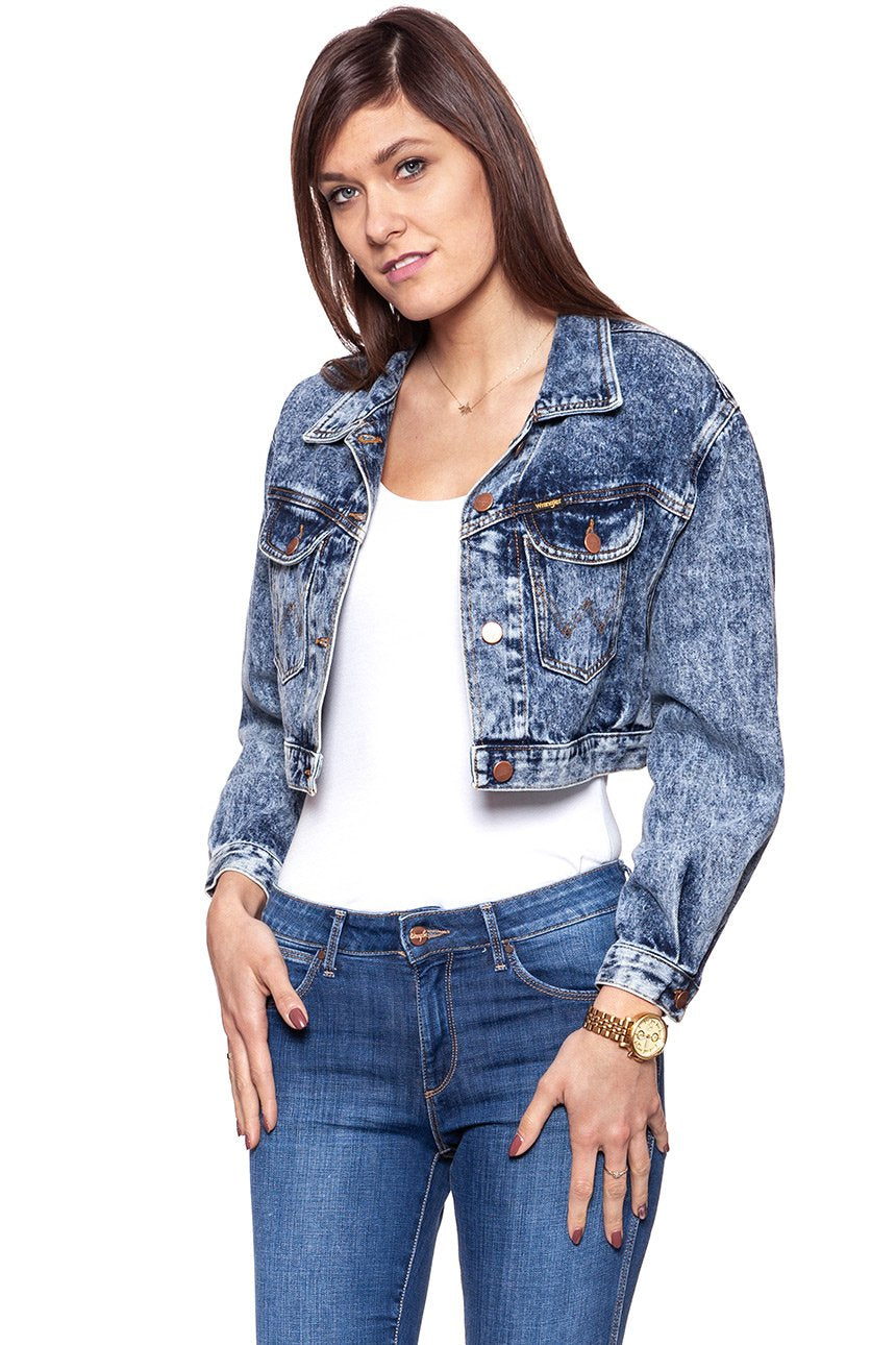 DAMSKA KURTKA JEANSOWA WRANGLER CROPPED JACKET RISKY BUSINESS W421GF25G