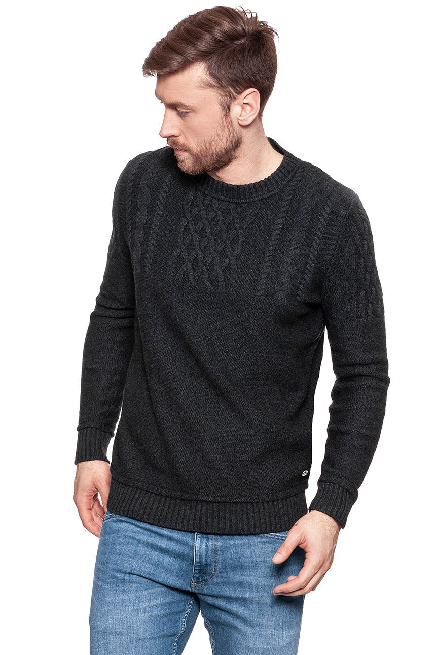 MUSTANG Heavy Knit Jumper Czarny 1006716 4151