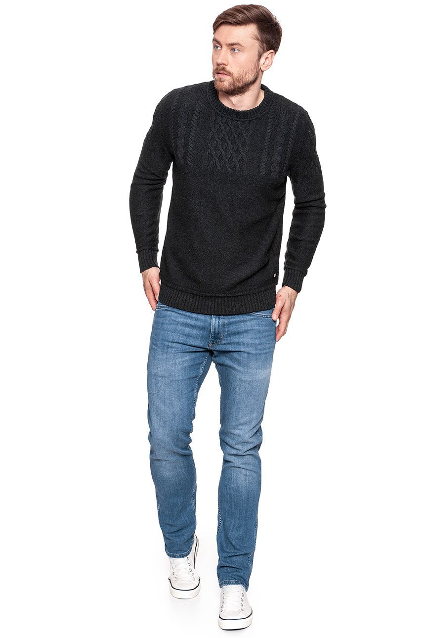 MUSTANG Heavy Knit Jumper Czarny 1006716 4151