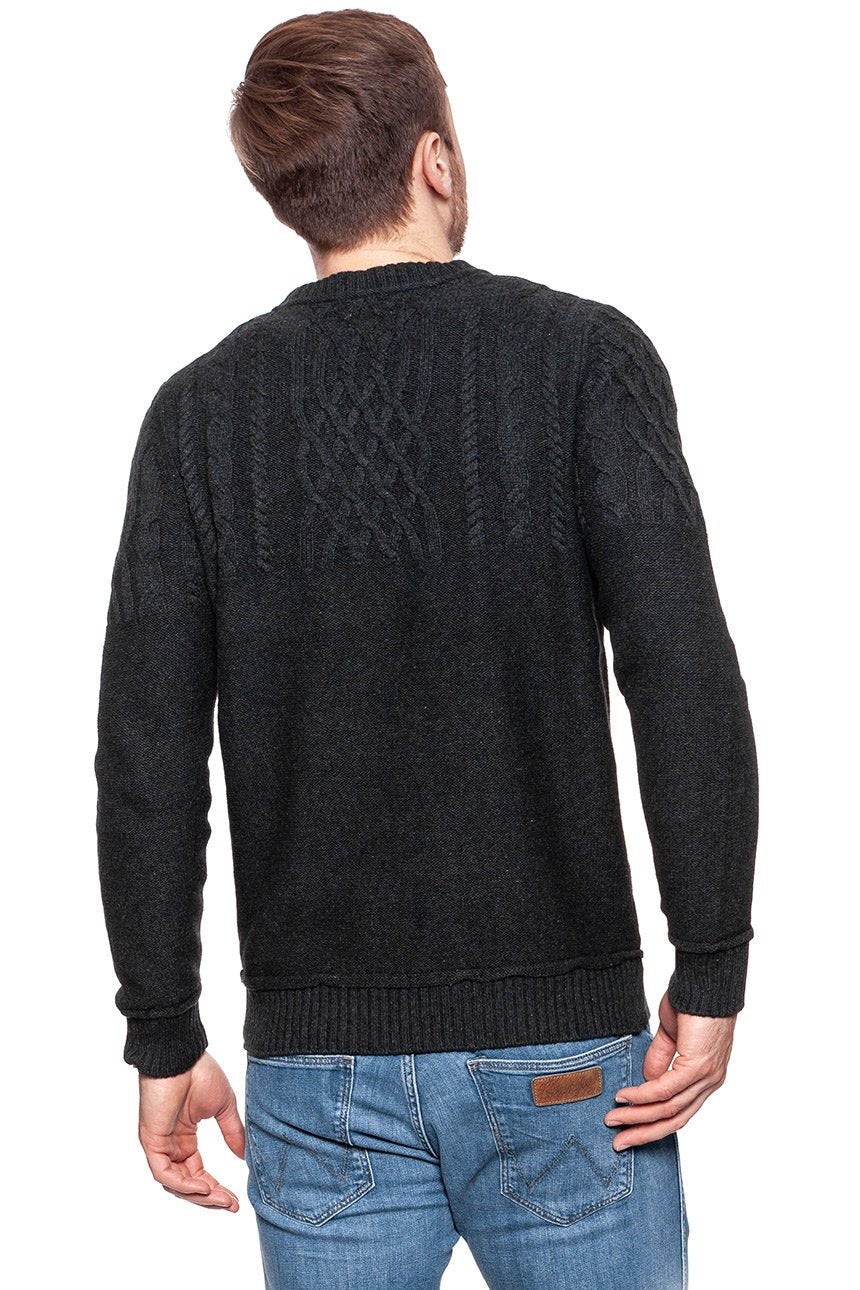 MUSTANG Heavy Knit Jumper Czarny 1006716 4151