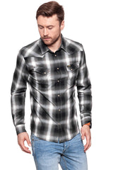 KOSZULA WRANGLER LS WESTERN SHIRT BLACK W57163N01