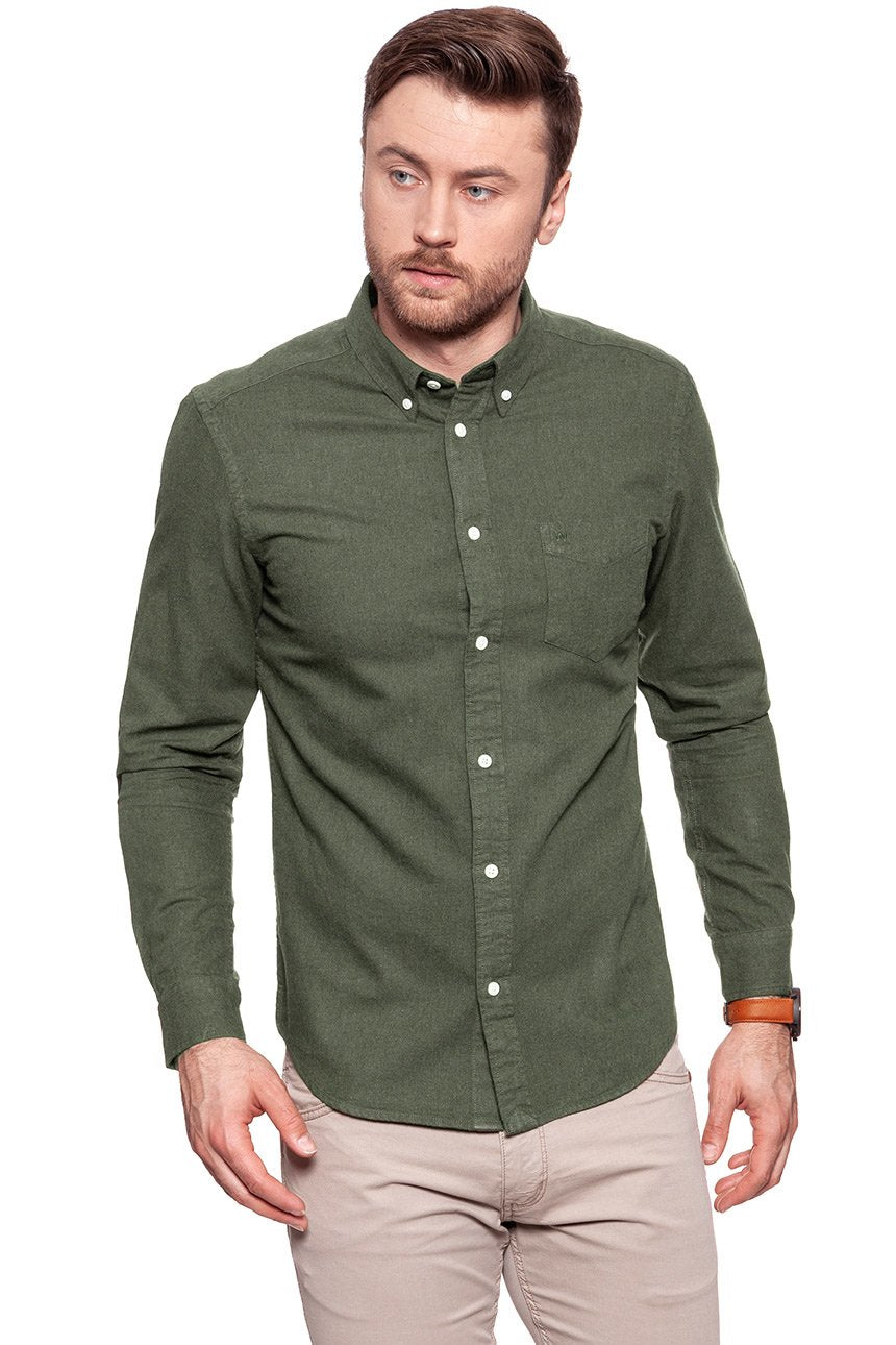 KOSZULA WRANGLER LS BUTTON DOWN SHIRT IVY GREEN W5883TNIX