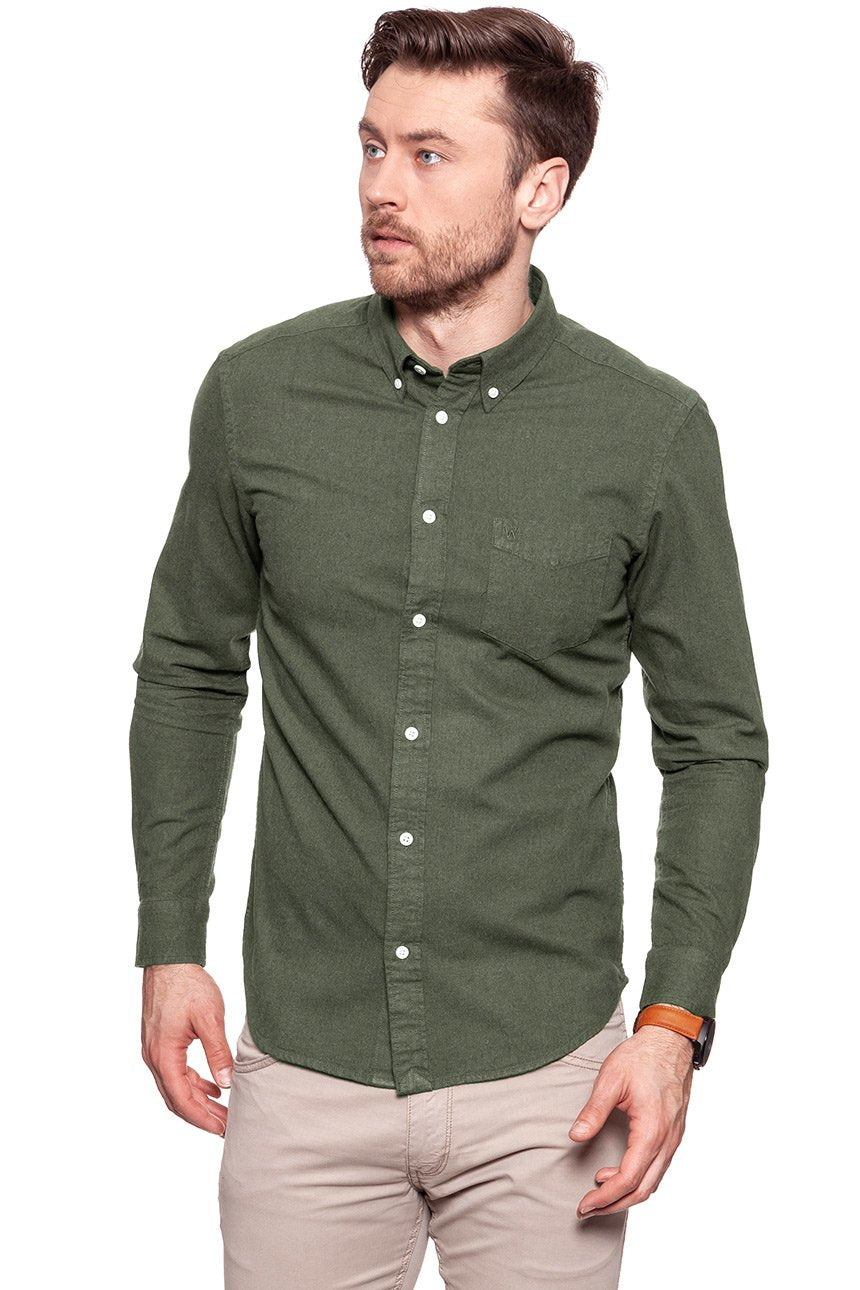 KOSZULA WRANGLER LS BUTTON DOWN SHIRT IVY GREEN W5883TNIX