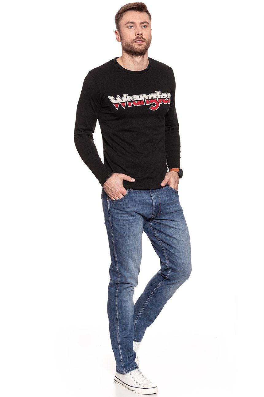 LONGSLEEVE WRANGLER LS LOGO TEE BLACK W7A85D301