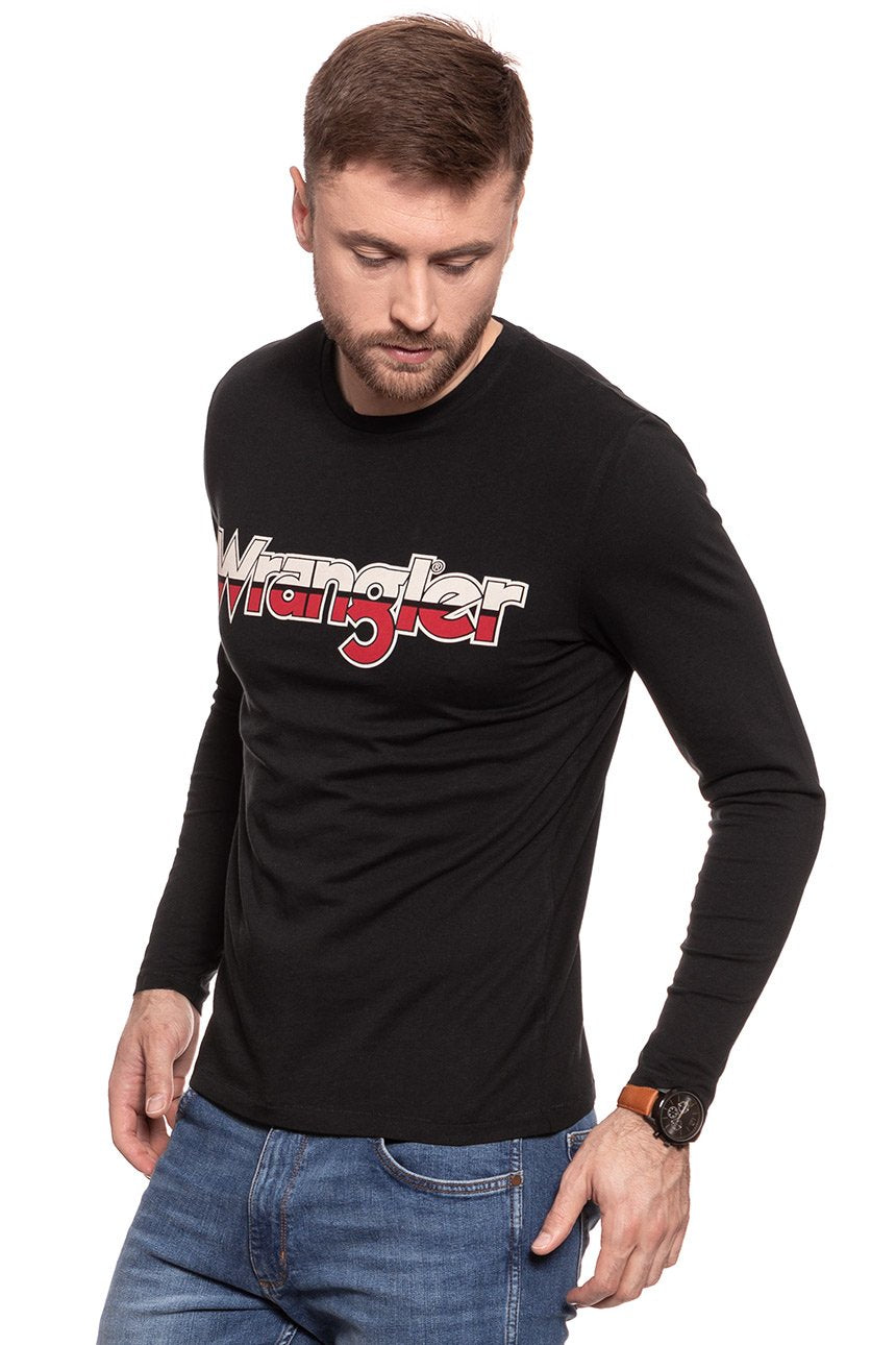 LONGSLEEVE WRANGLER LS LOGO TEE BLACK W7A85D301