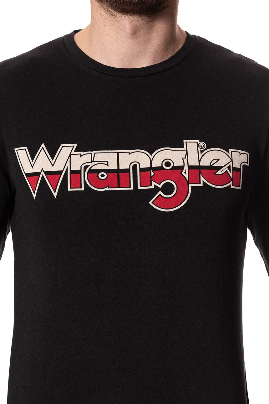 LONGSLEEVE WRANGLER LS LOGO TEE BLACK W7A85D301