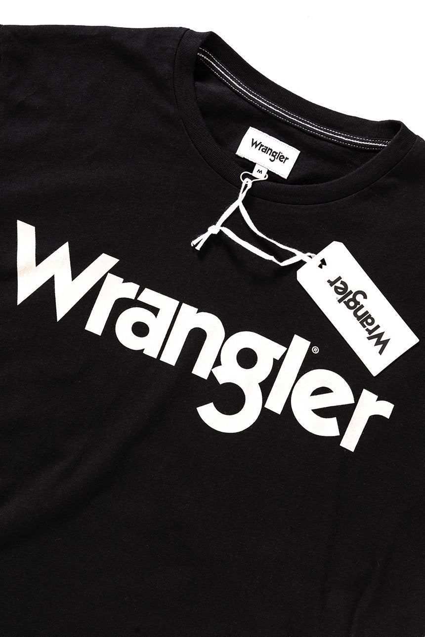 KOSZULKA WRANGLER SS LOGO TEE BLACK W7A86D301