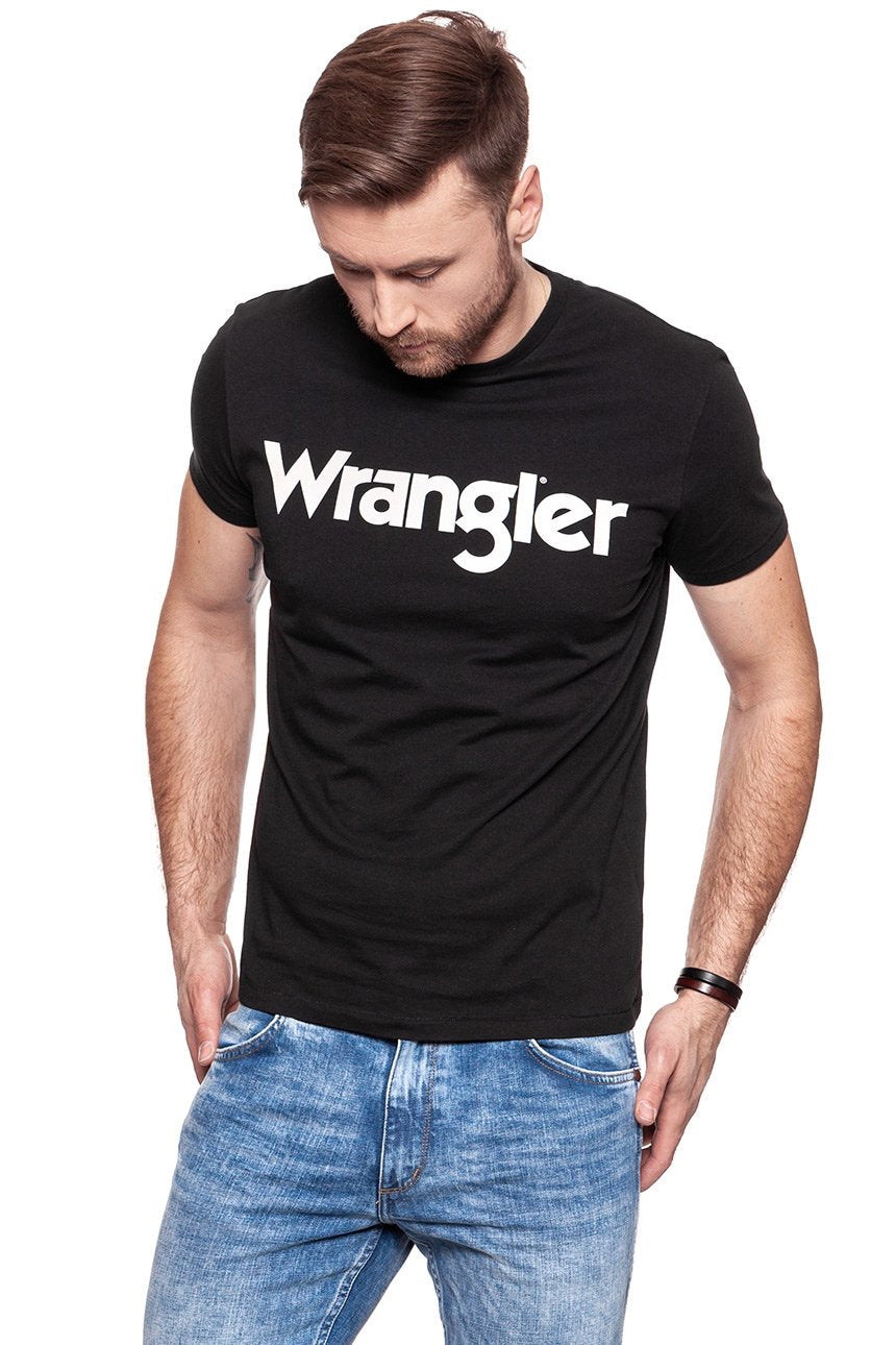 KOSZULKA WRANGLER SS LOGO TEE BLACK W7A86D301