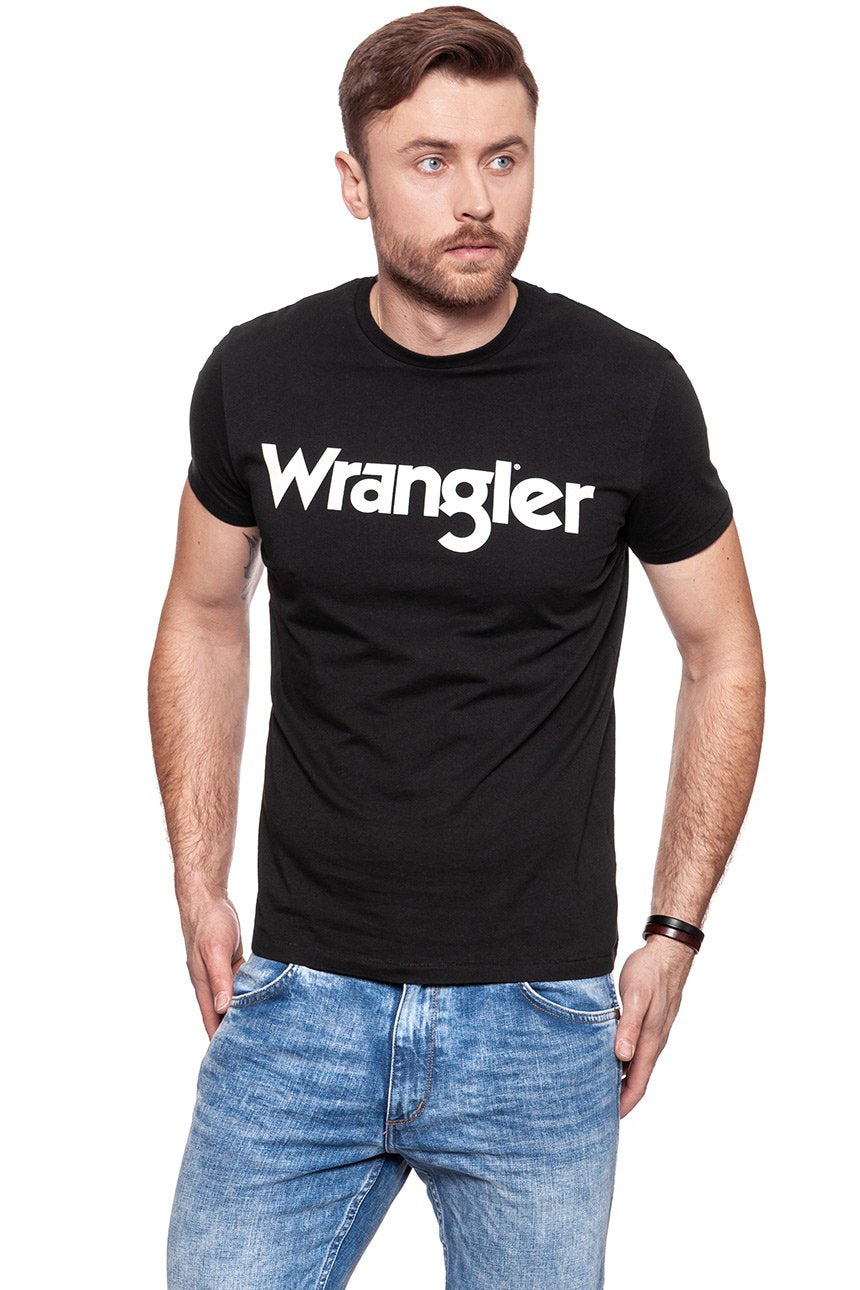 KOSZULKA WRANGLER SS LOGO TEE BLACK W7A86D301