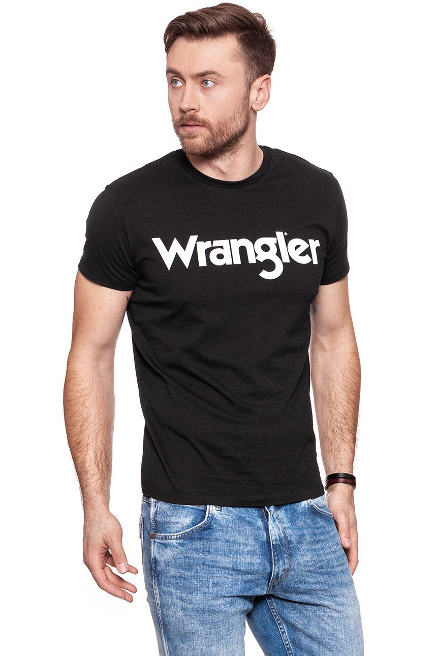 KOSZULKA WRANGLER SS LOGO TEE BLACK W7A86D301