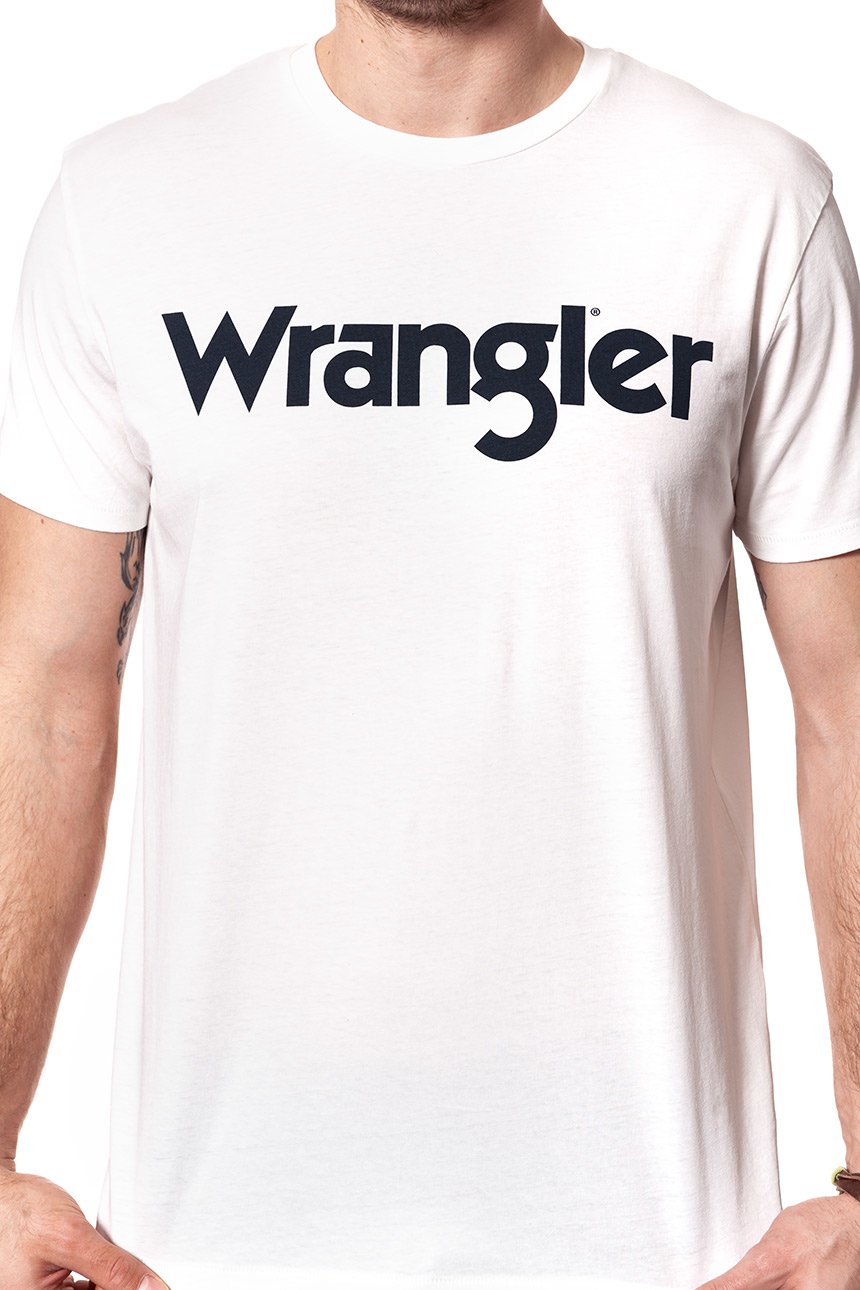 KOSZULKA WRANGLER SS LOGO TEE OFF WHITE W7A86D302