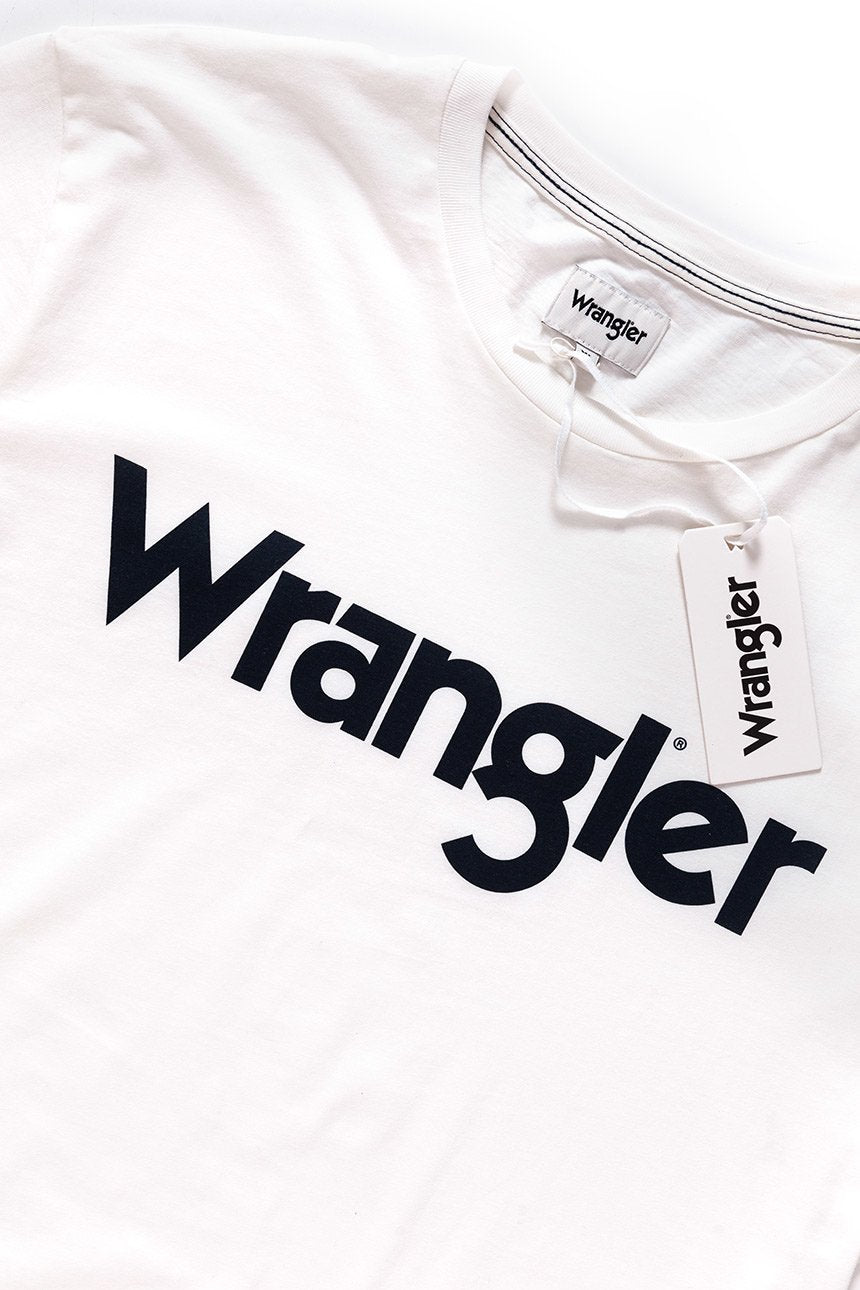 KOSZULKA WRANGLER SS LOGO TEE OFF WHITE W7A86D302