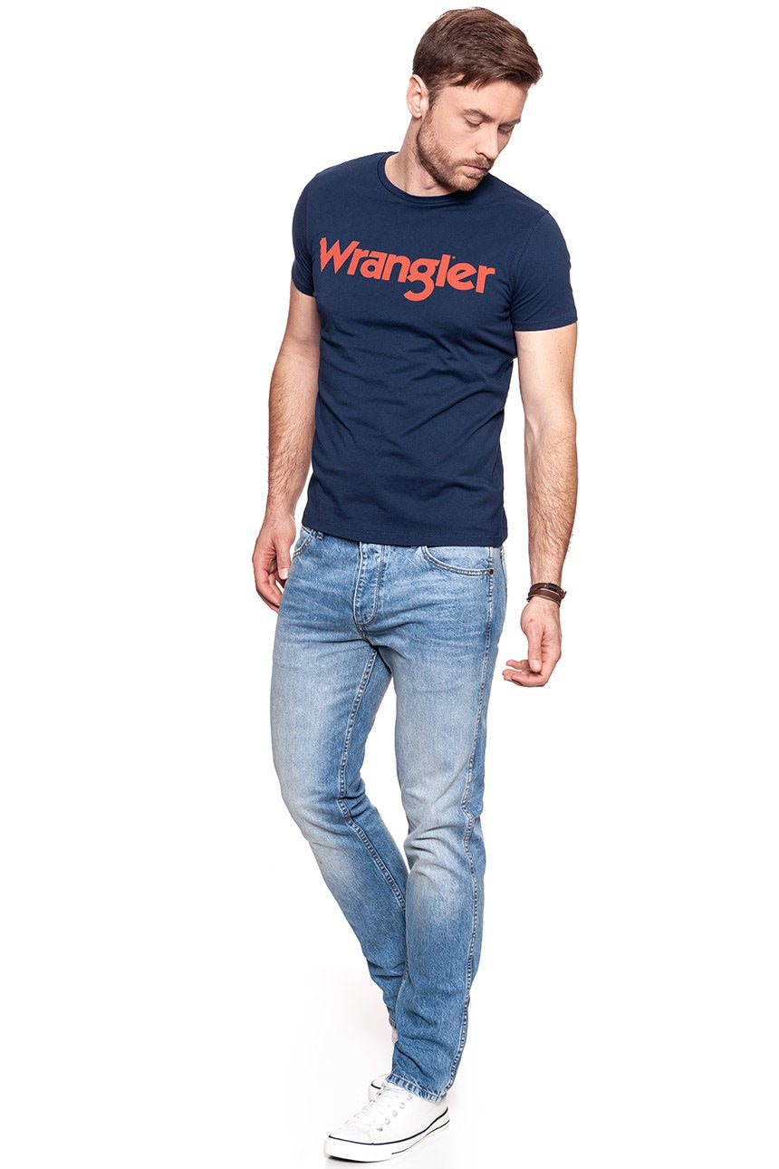 KOSZULKA WRANGLER SS LOGO TEE NAVY W7A86D335