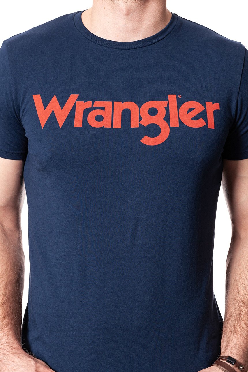 KOSZULKA WRANGLER SS LOGO TEE NAVY W7A86D335