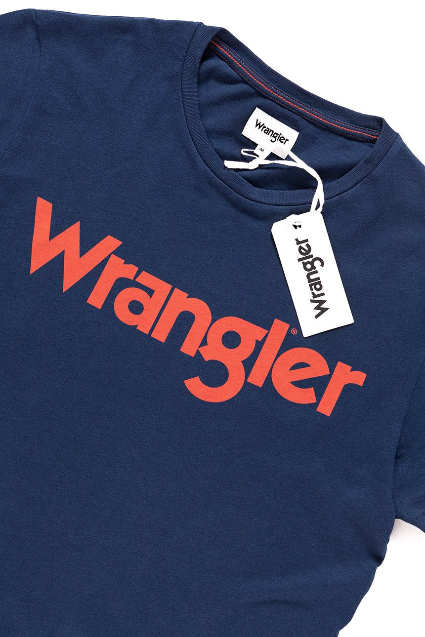 KOSZULKA WRANGLER SS LOGO TEE NAVY W7A86D335