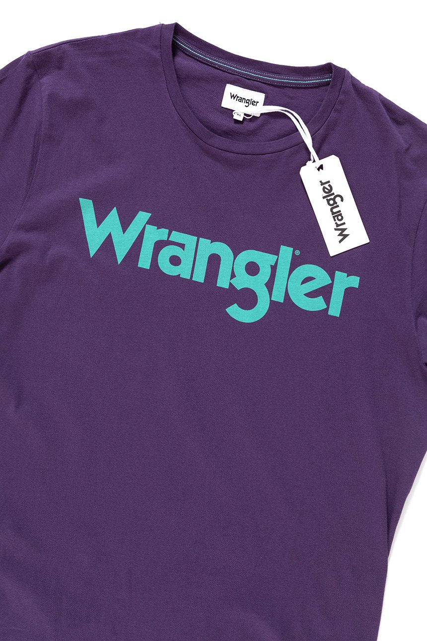 KOSZULKA WRANGLER SS LOGO TEE PURPLE PENNANT W7A86D3WT