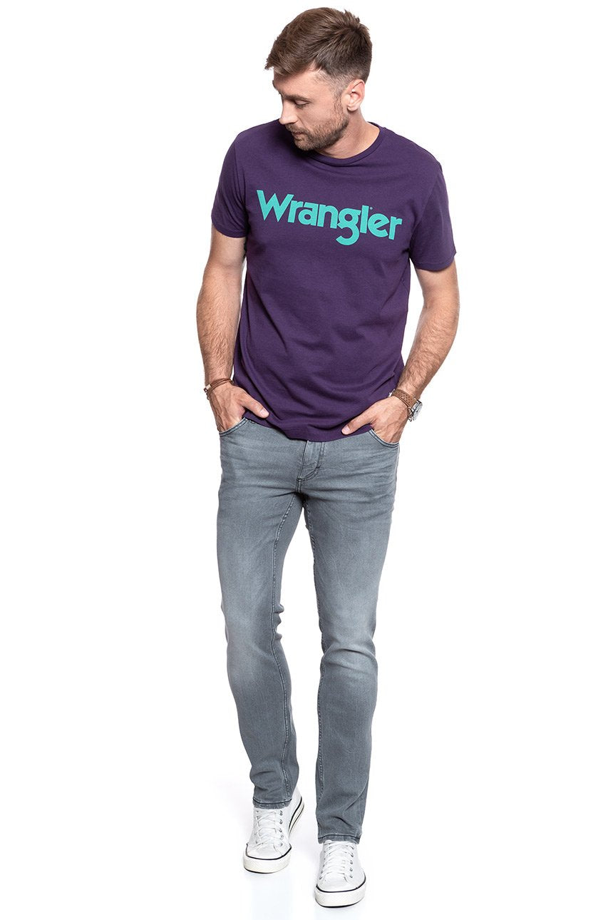 KOSZULKA WRANGLER SS LOGO TEE PURPLE PENNANT W7A86D3WT