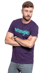 KOSZULKA WRANGLER SS LOGO TEE PURPLE PENNANT W7A86D3WT