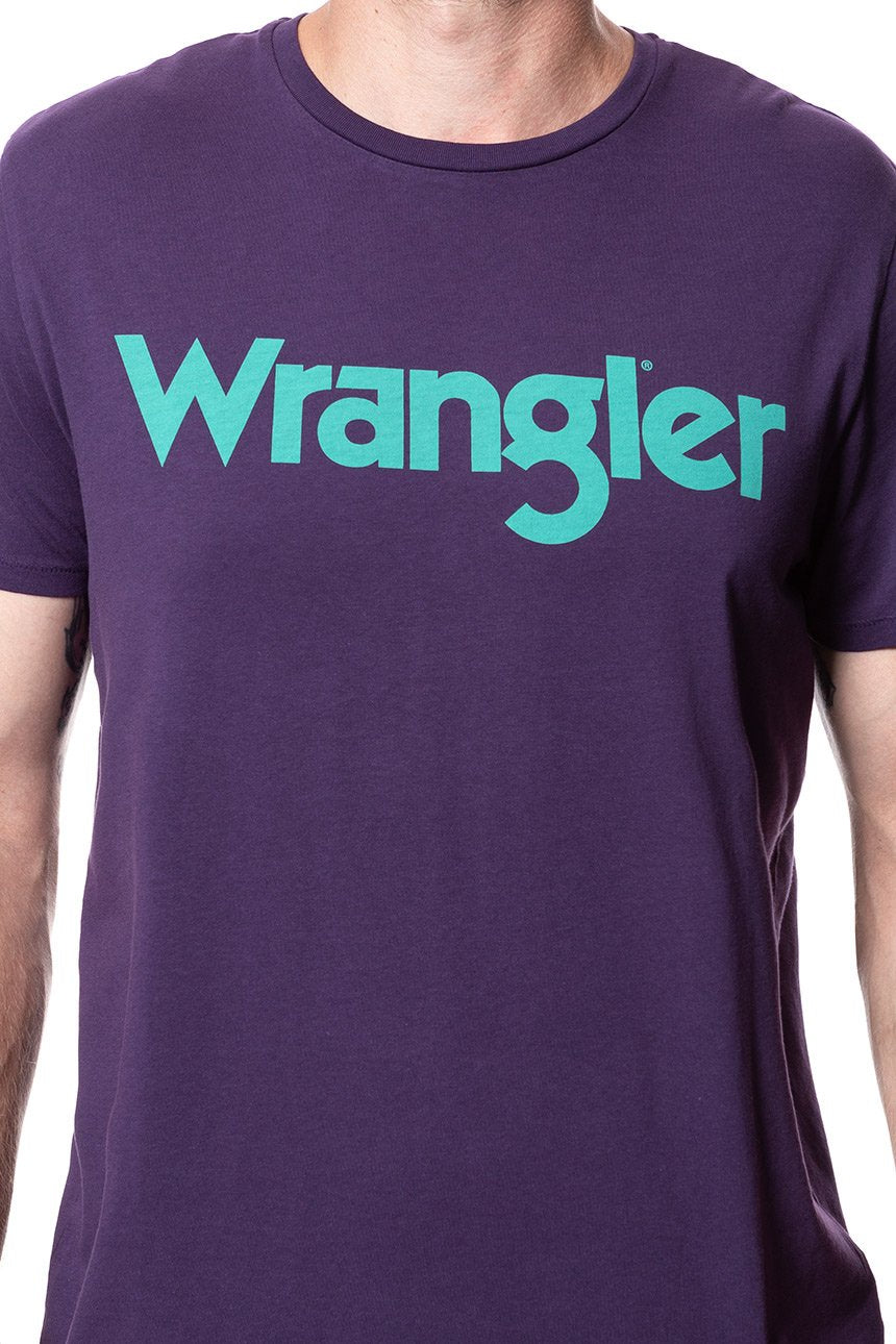 KOSZULKA WRANGLER SS LOGO TEE PURPLE PENNANT W7A86D3WT