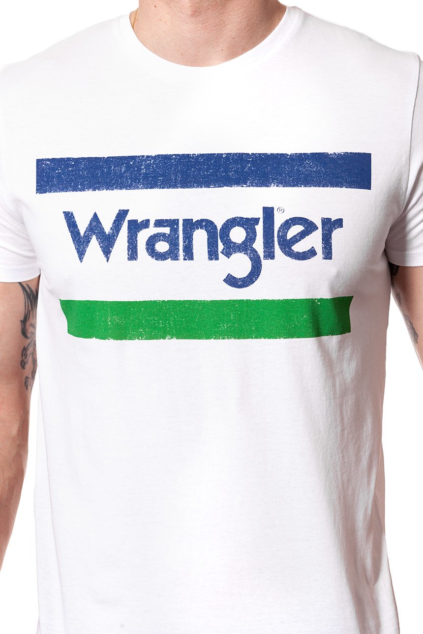 KOSZULKA WRANGLER GRAPHIC LOGO TEE WHITE W7B27FK12