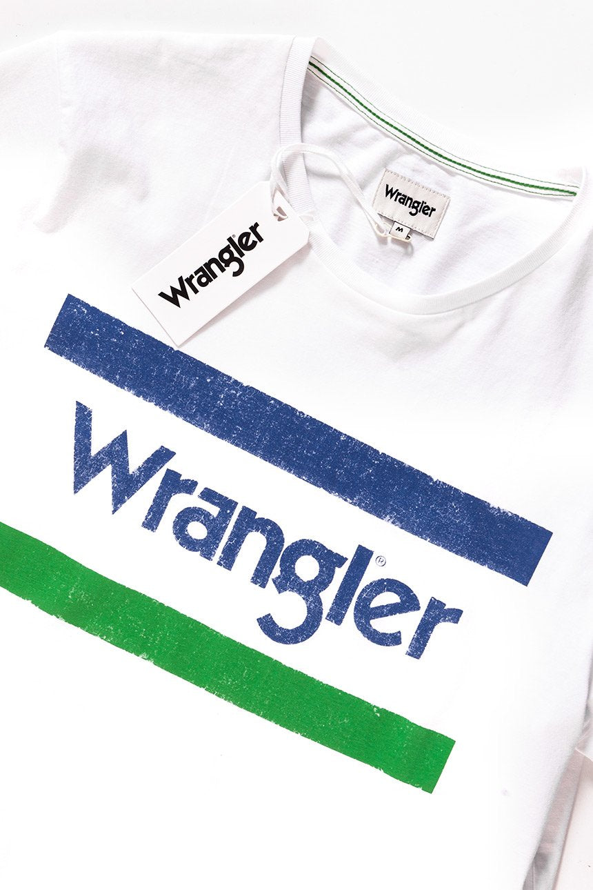 KOSZULKA WRANGLER GRAPHIC LOGO TEE WHITE W7B27FK12