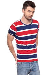 KOSZULKA WRANGLER STRIPE TEE TRUE RED W7B29DY74