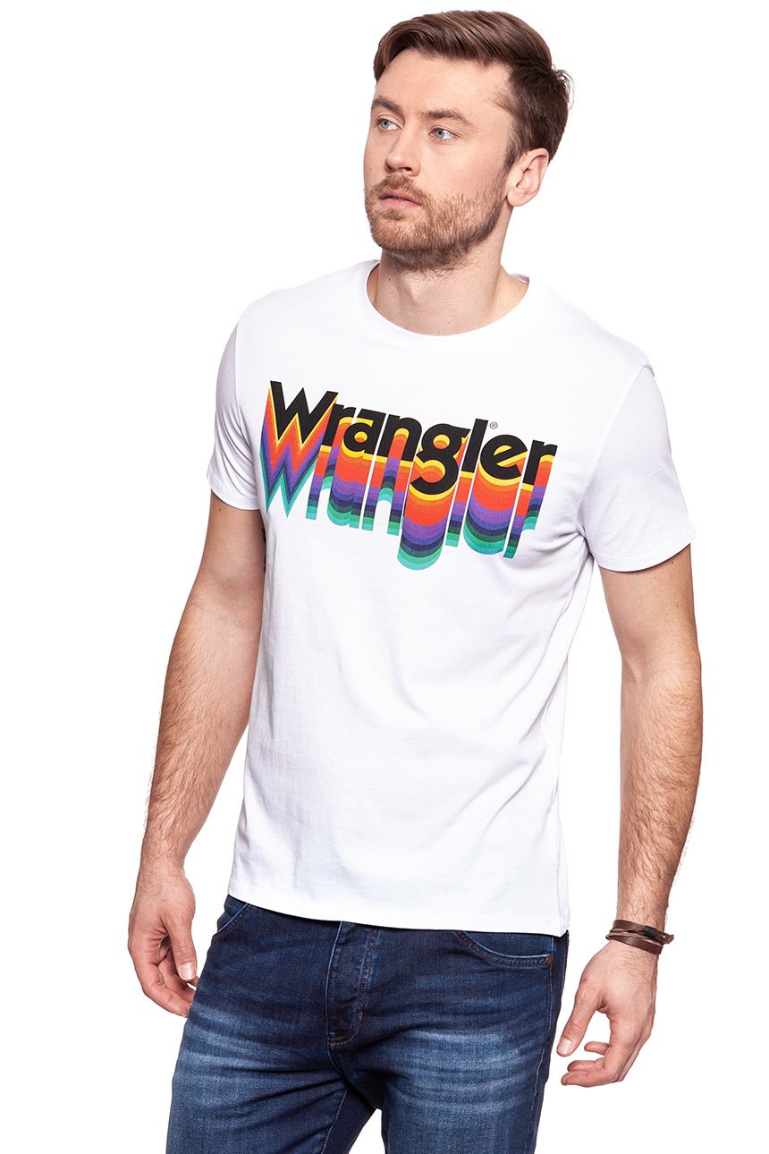 KOSZULKA WRANGLER LOGO TEE WHITE W7B62FQ12