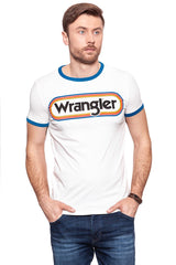 KOSZULKA WRANGLER LOGO RINGER TEE OFFWHITE W7B68FQ02