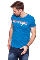 KOSZULKA WRANGLER LOGO RINGER TEE DEEP WATER W7B68FQDF