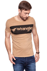 KOSZULKA WRANGLER LOGO RINGER TEE MILKY COFFEE W7B68FQVN