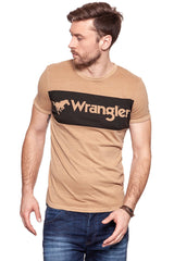 KOSZULKA WRANGLER LOGO RINGER TEE MILKY COFFEE W7B68FQVN