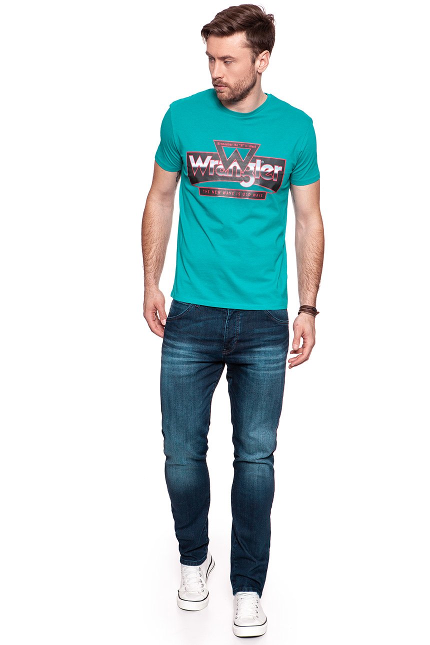 KOSZULKA WRANGLER TEE BLUE BAY W7B69FKVG