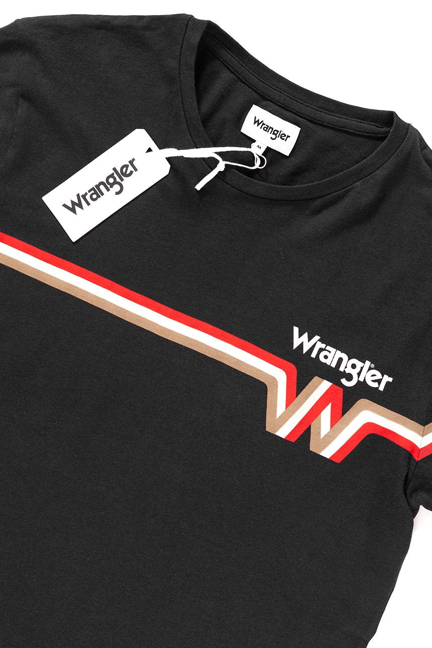 KOSZULKA WRANGLER KOSZULKA WRANGLER TEE FADED BLACK W7B69GOV6