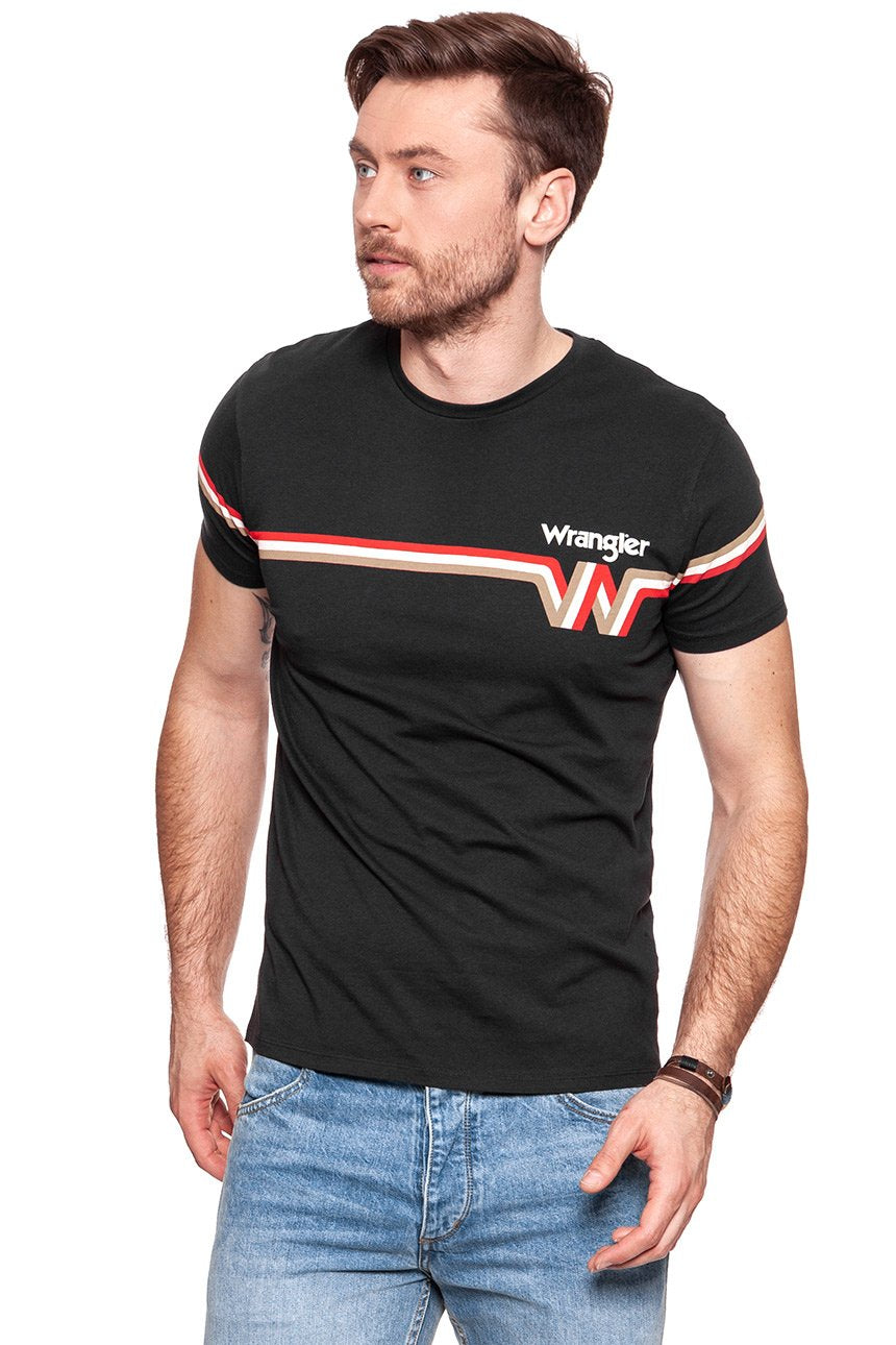 KOSZULKA WRANGLER KOSZULKA WRANGLER TEE FADED BLACK W7B69GOV6