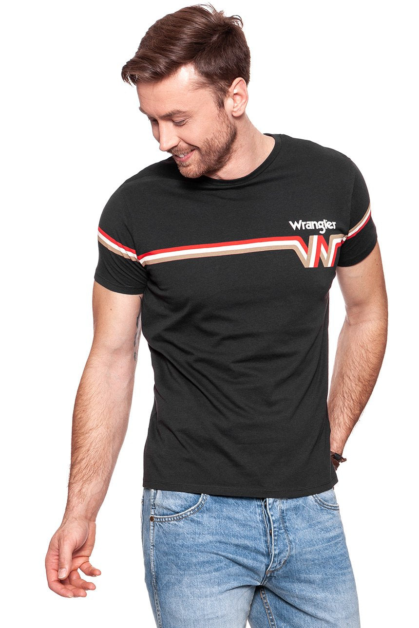 KOSZULKA WRANGLER KOSZULKA WRANGLER TEE FADED BLACK W7B69GOV6