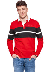 POLO WRANGLER LS RUGBY POLO SALSA RED W7B73GSWN