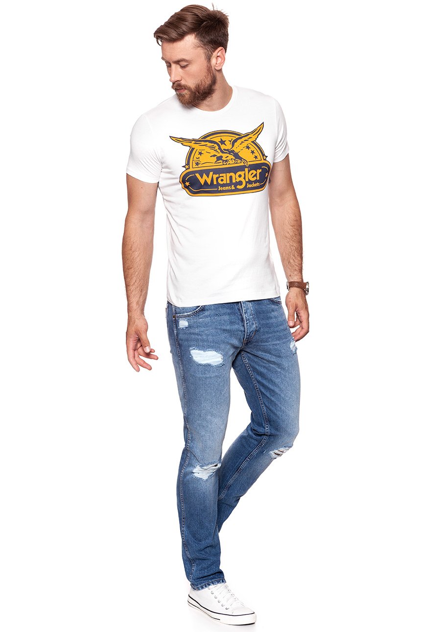 KOSZULKA WRANGLER SS EAGLE TEE OFFWHITE W7B74FK02