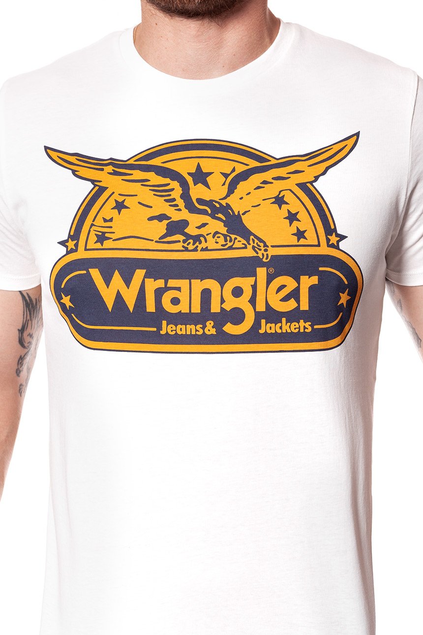 KOSZULKA WRANGLER SS EAGLE TEE OFFWHITE W7B74FK02